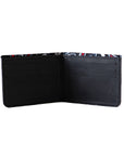 Leather Bifold Slim Wallet- Black Pull Up