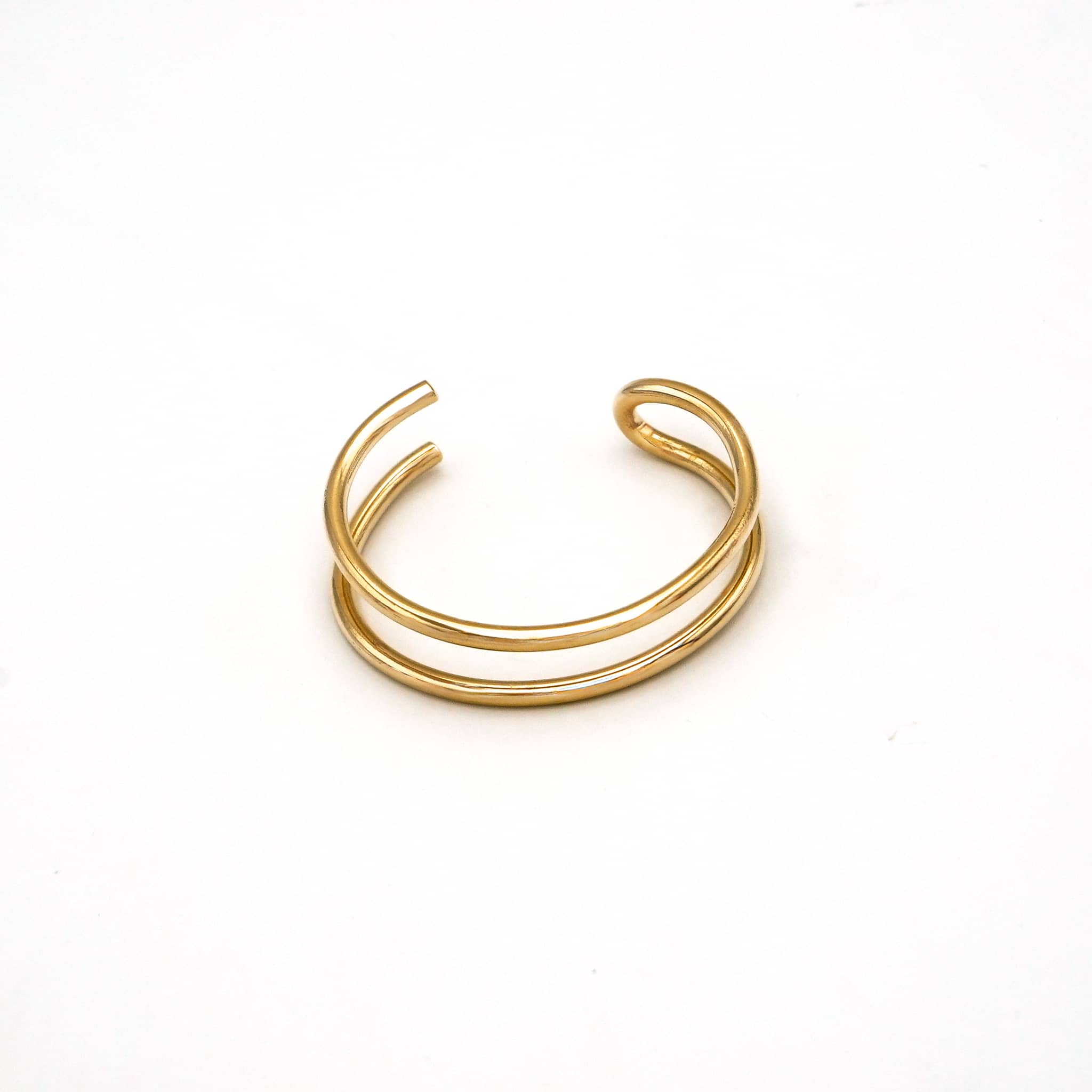 Double Loop Brass Cuff Bracelet | Mia - EcoDunia