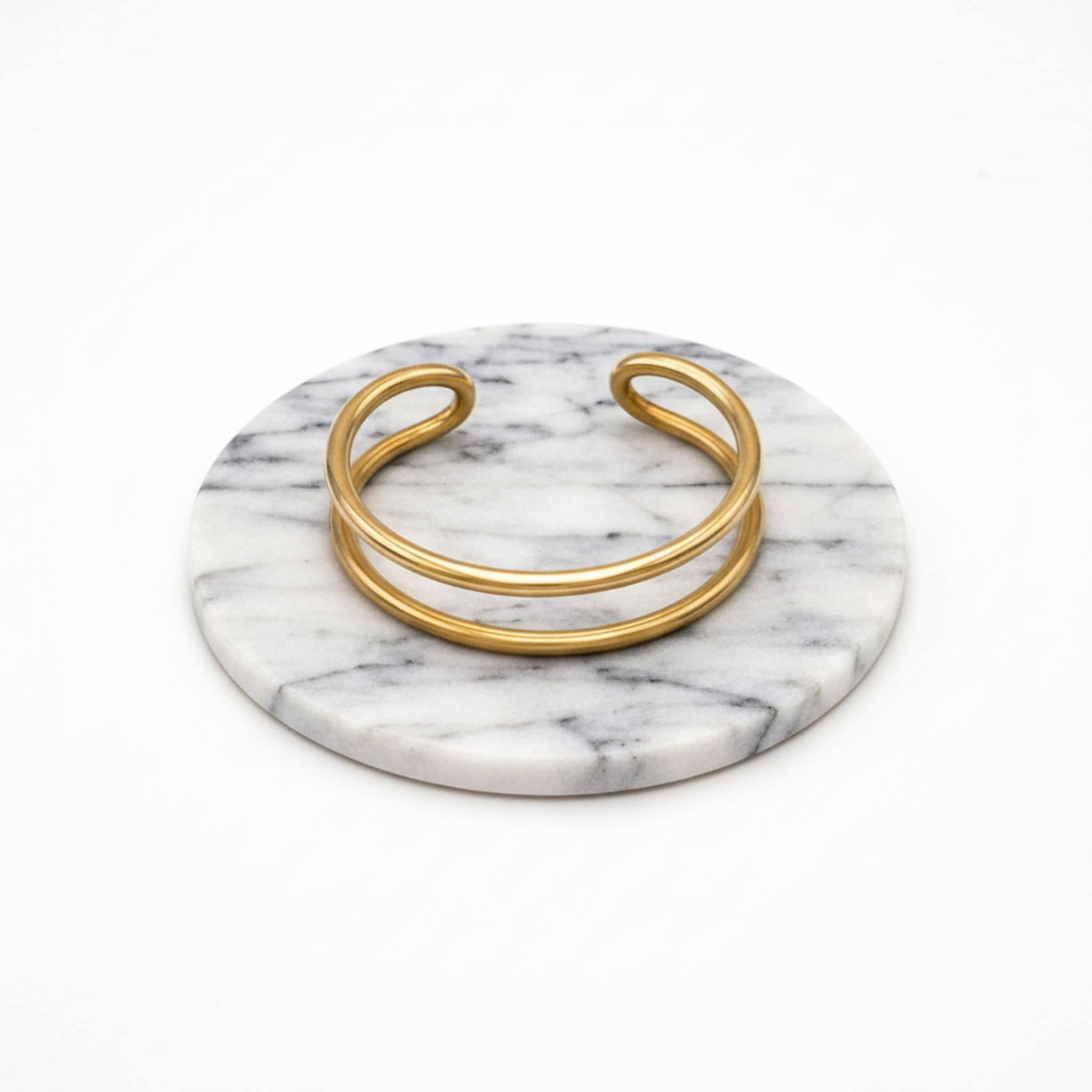 Double Loop Brass Cuff Bracelet | Mia