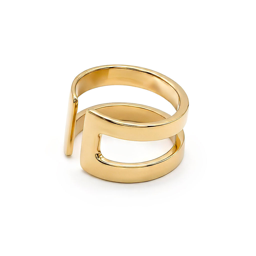 Brass Double Band Ring | Mia - EcoDunia