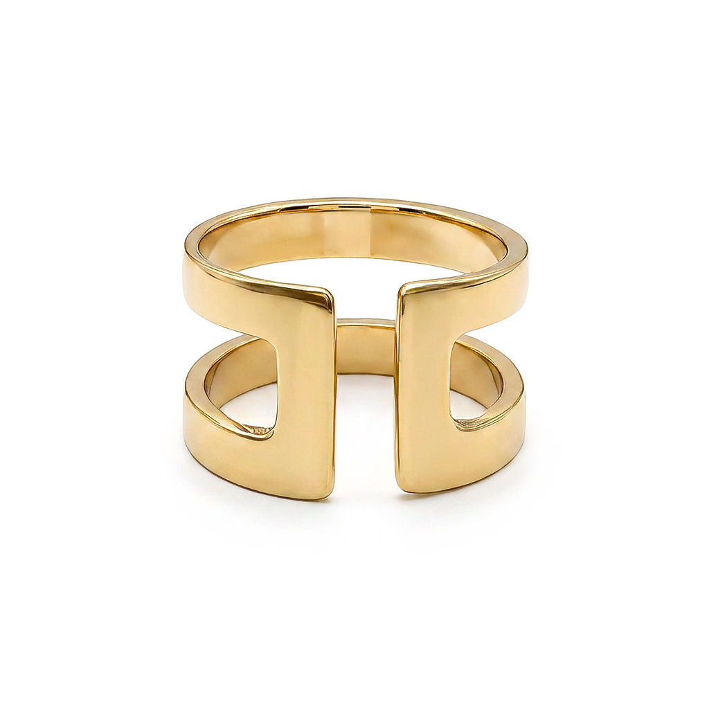 Brass Double Band Ring | Mia - EcoDunia