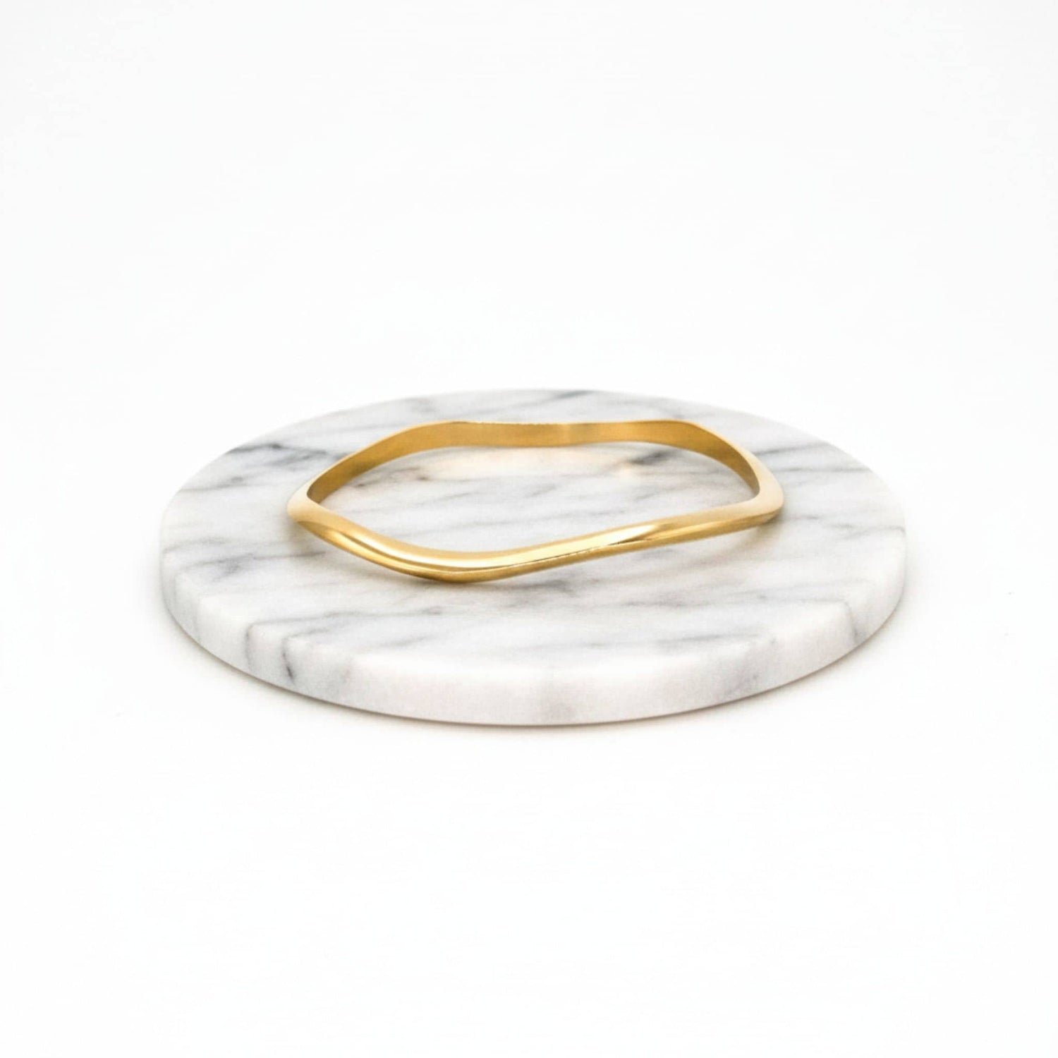 Irregular Curve Brass Bangle | Miji