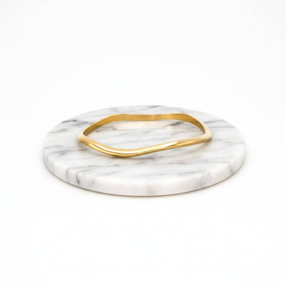 Irregular Curve Brass Bangle | Miji