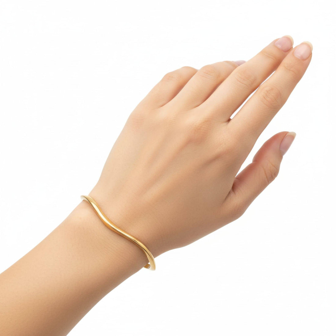 Miji Brass Irregular Curve Bangle