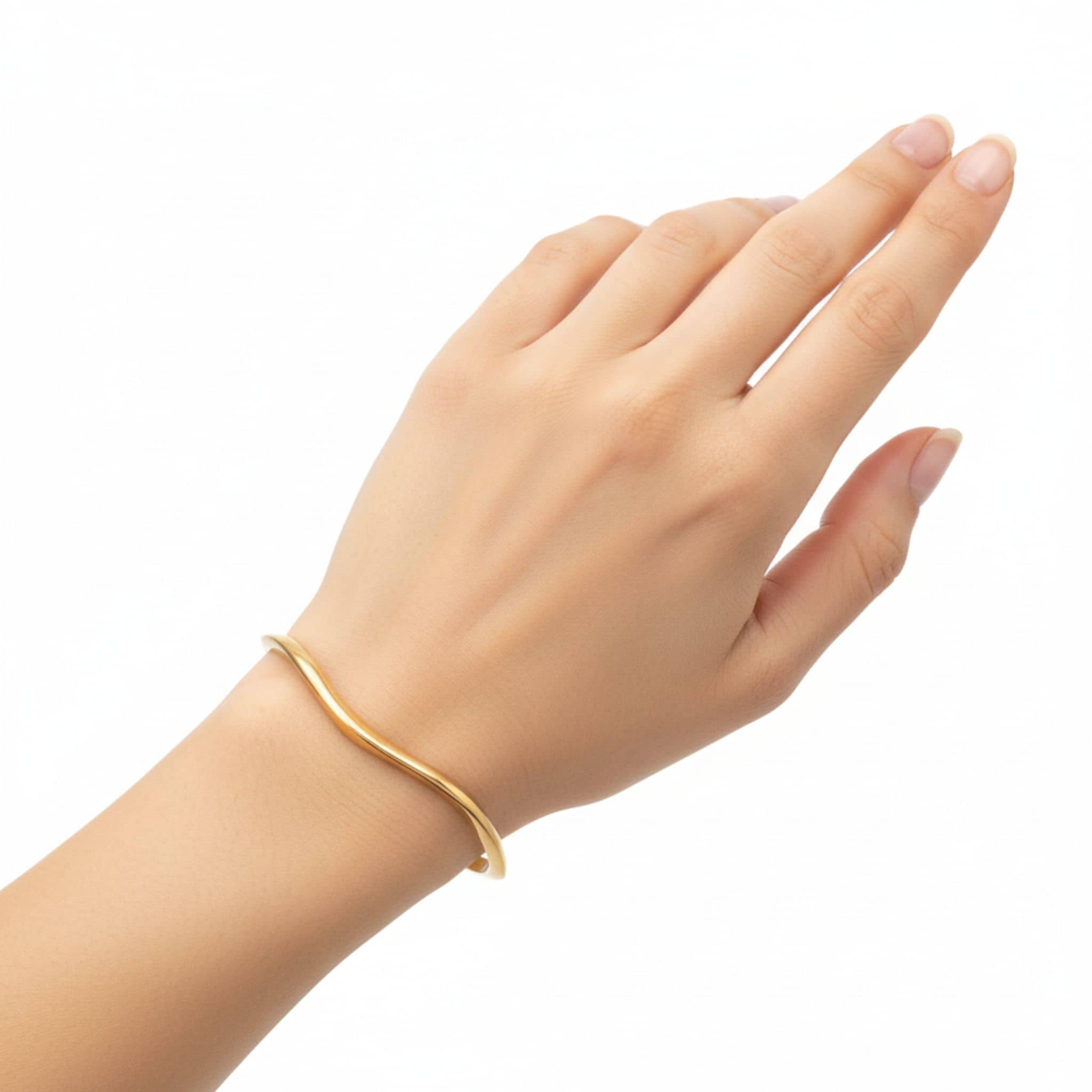 Irregular Curve Brass Bangle | Miji