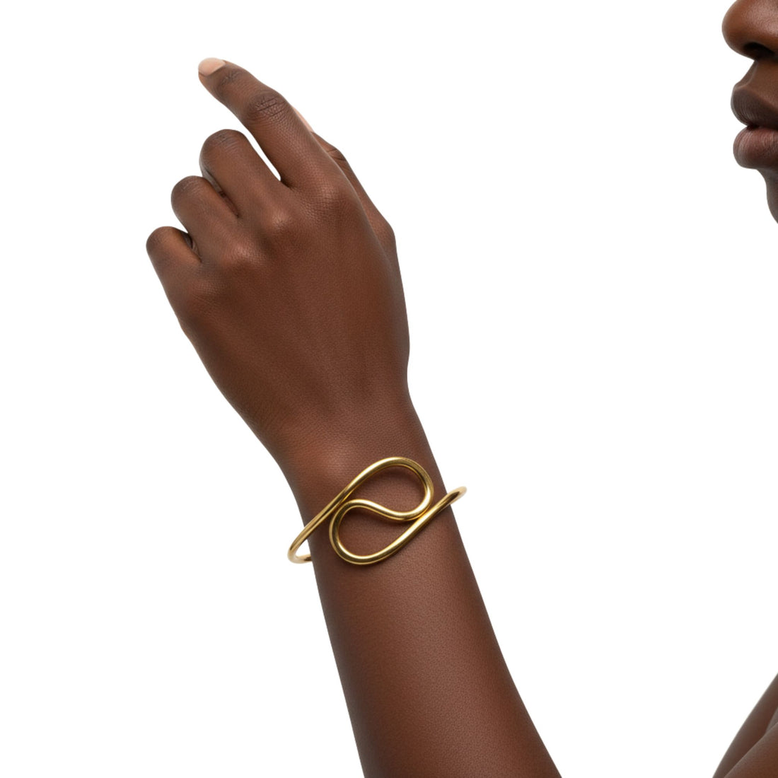 Milele Brass Spiral Cuff Bracelet for Women