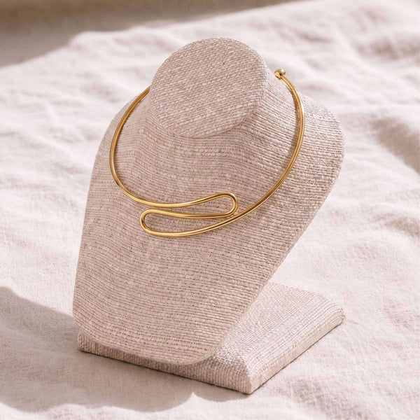 Spiral Cuff Brass Choker Necklace for Women | Milele - EcoDunia
