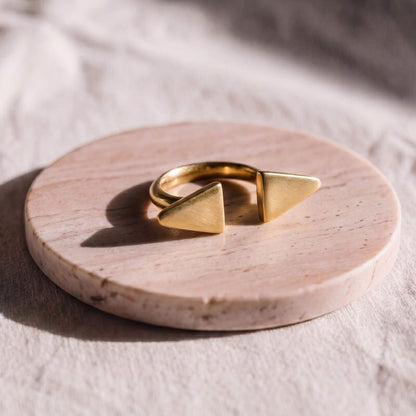 Adjustable Double Triangle Open Ring | Mimi Ecodunia
