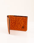 Patterned Leather Bifold Slim Wallet - Orange