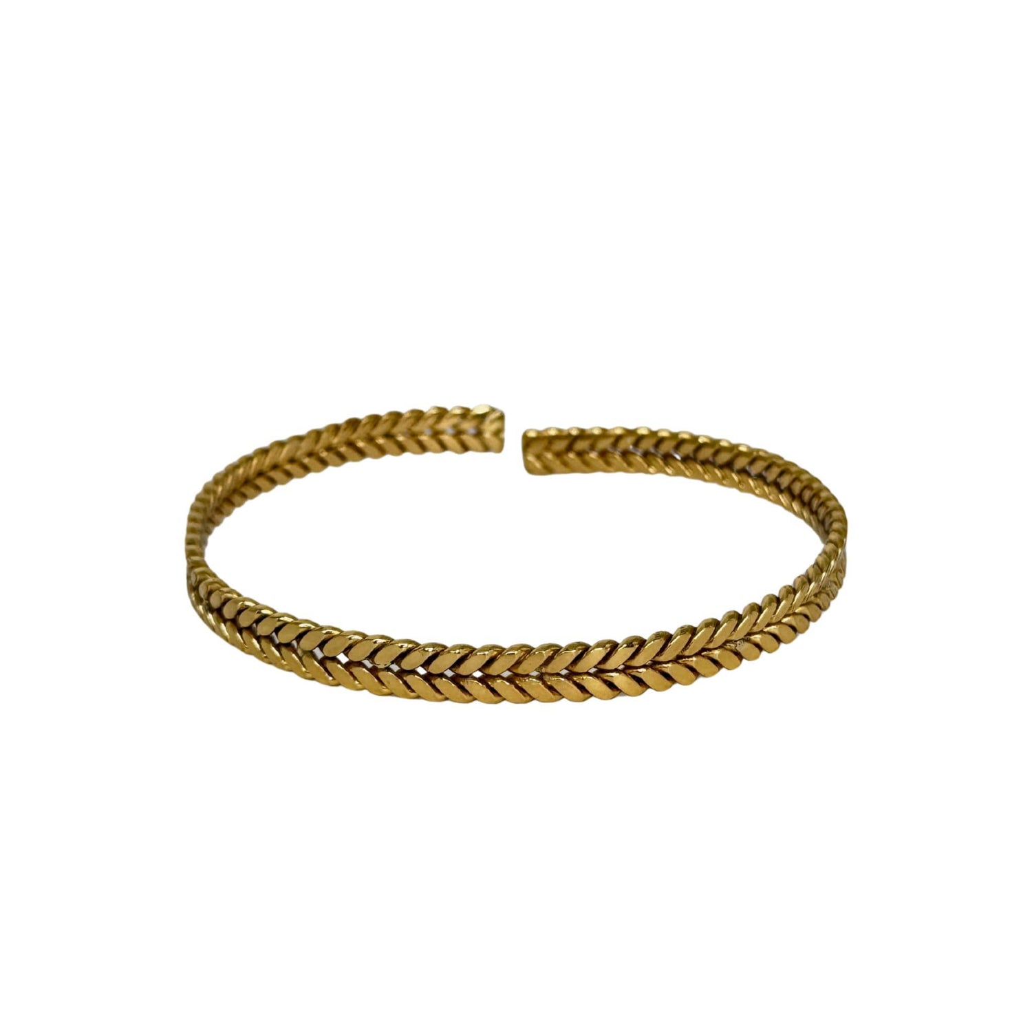 Misa twisted rope brass armlet flat lay — Ecodunia