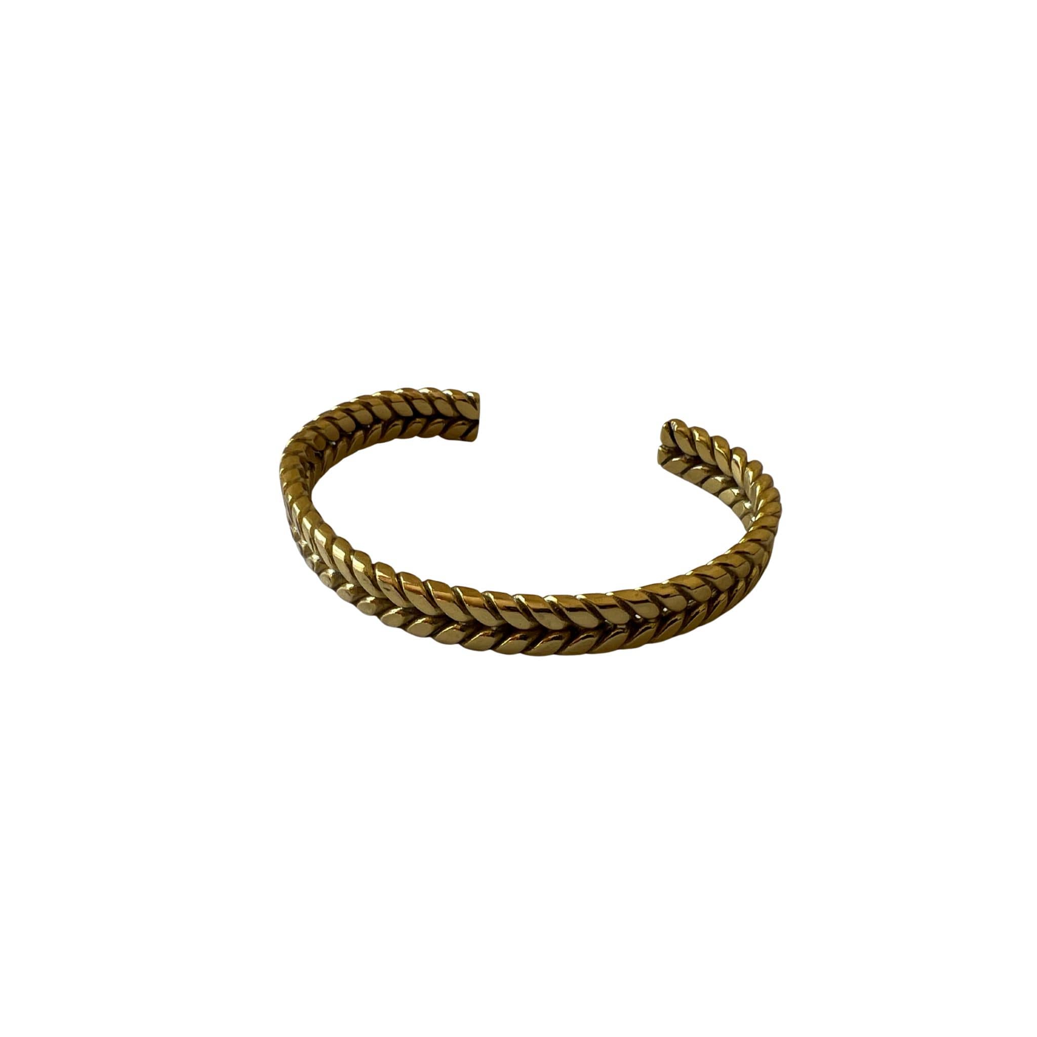 Braided Woven Brass Cuff Bracelet | Misa - EcoDunia
