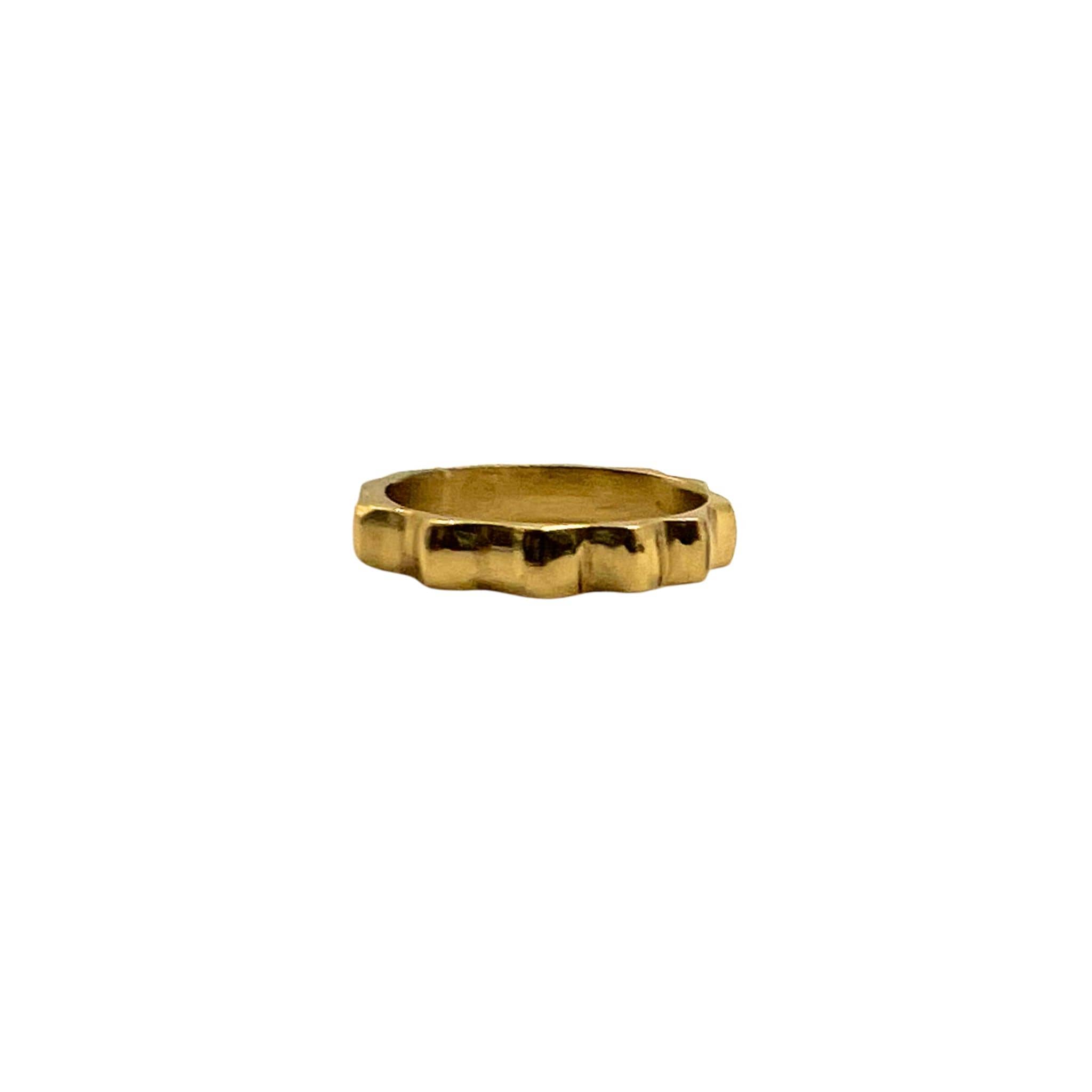 Misi Brass Cobblestone Style Band Ring Unisex