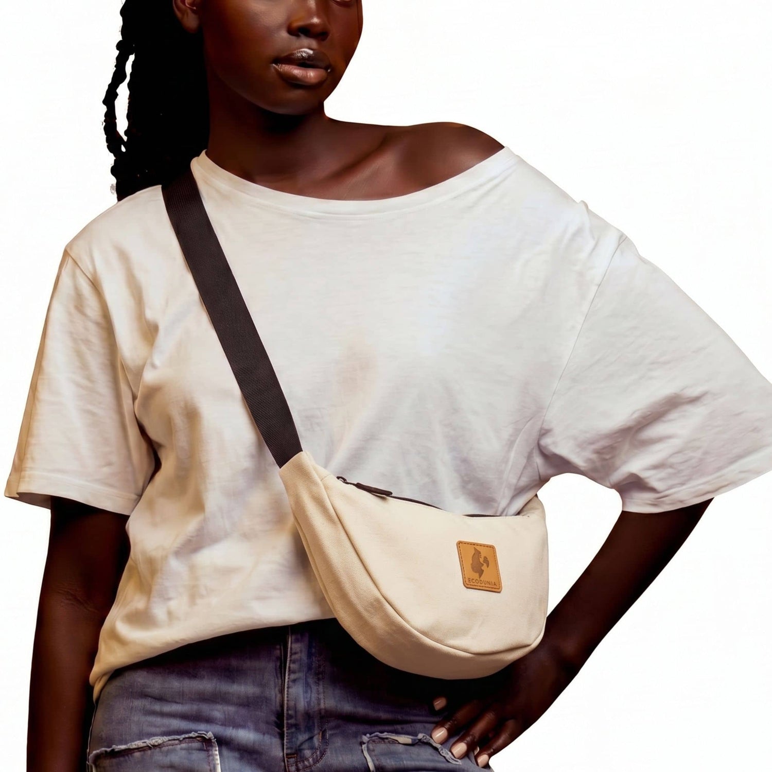 Canvas Forest Green Round Mini Shoulder Bag 