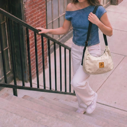 Canvas Shoulder Crescent Bag 
