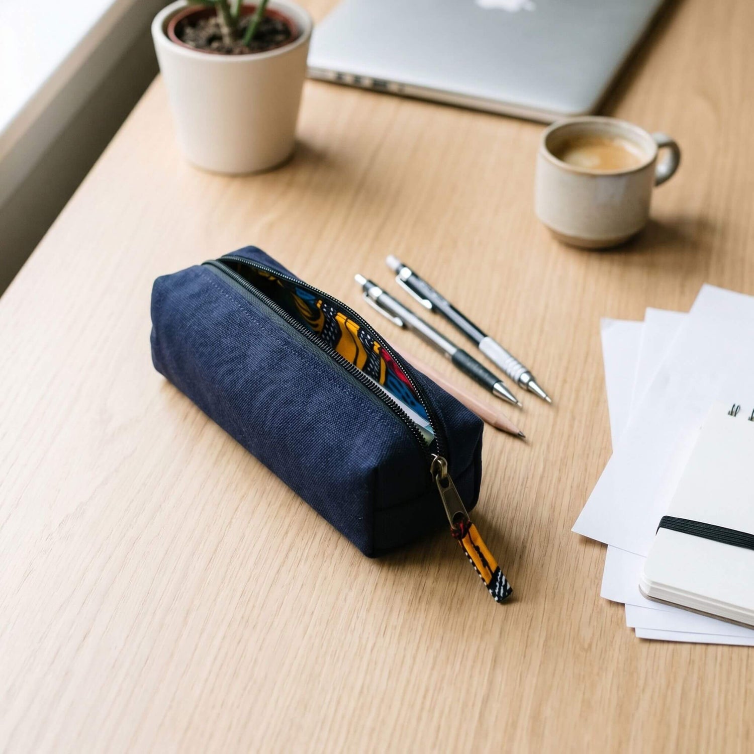 Pencil Pouch Zipper Bag – Fair Trade Cotton Canvas Pencil Case  - EcoDunia 