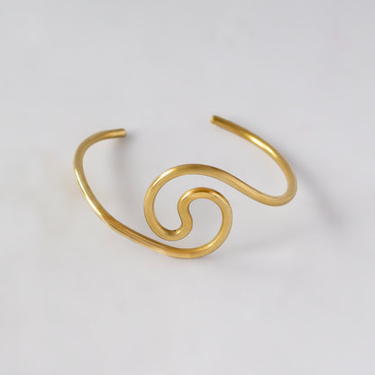 Milele Brass Spiral Cuff Bracelet for Women