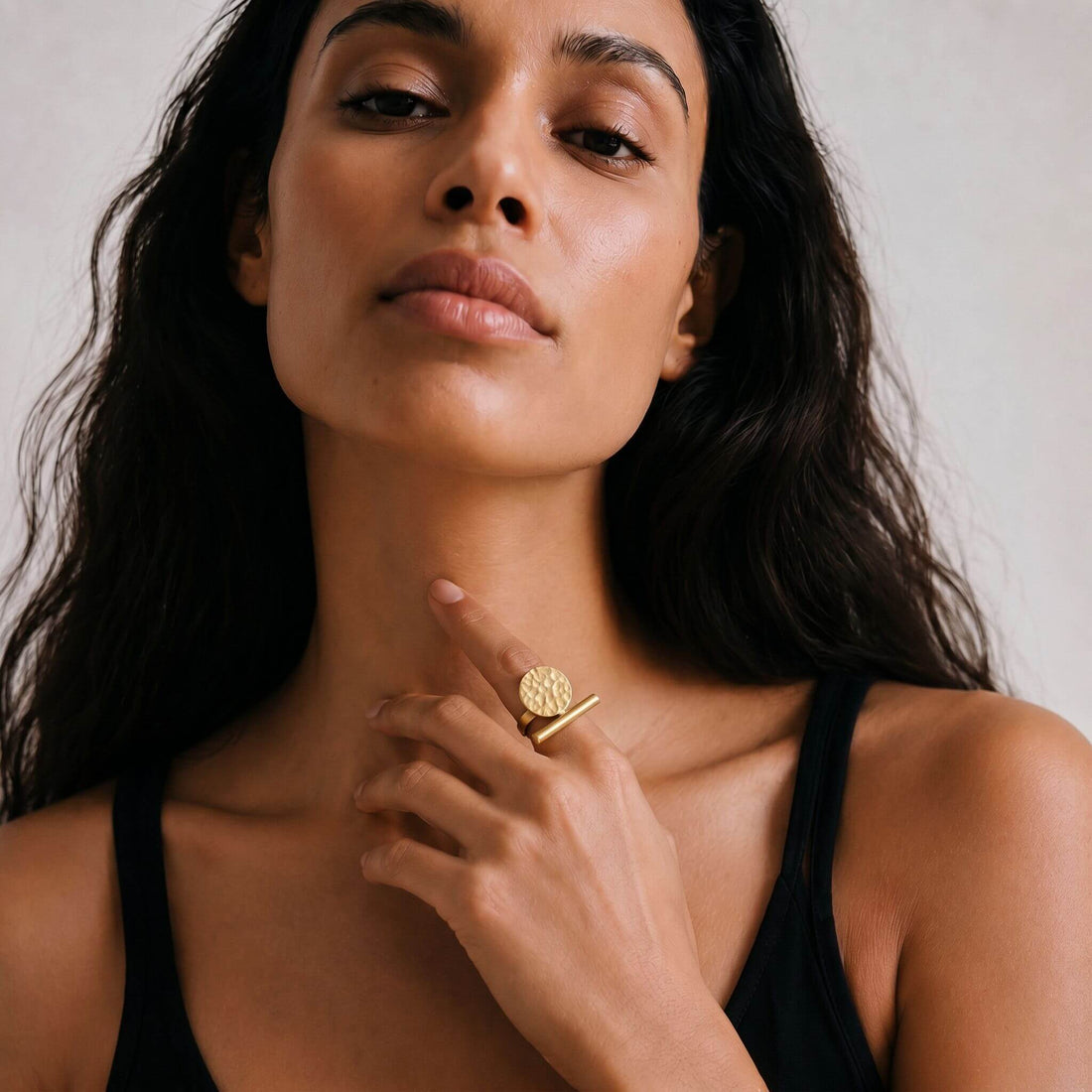 Brass Hammered Open Ring | Nuru Ecodunia