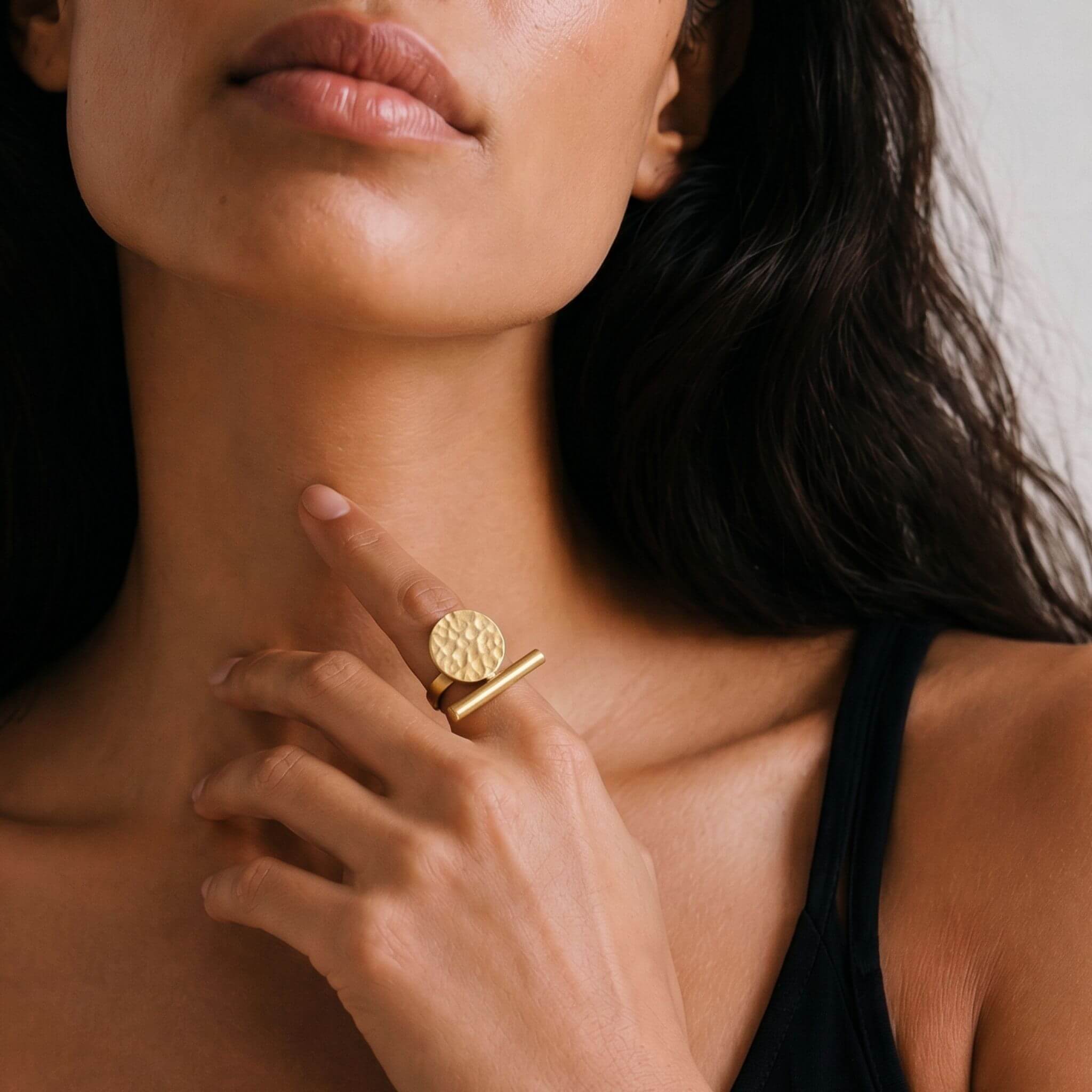 Brass Hammered Open Ring | Nuru Ecodunia