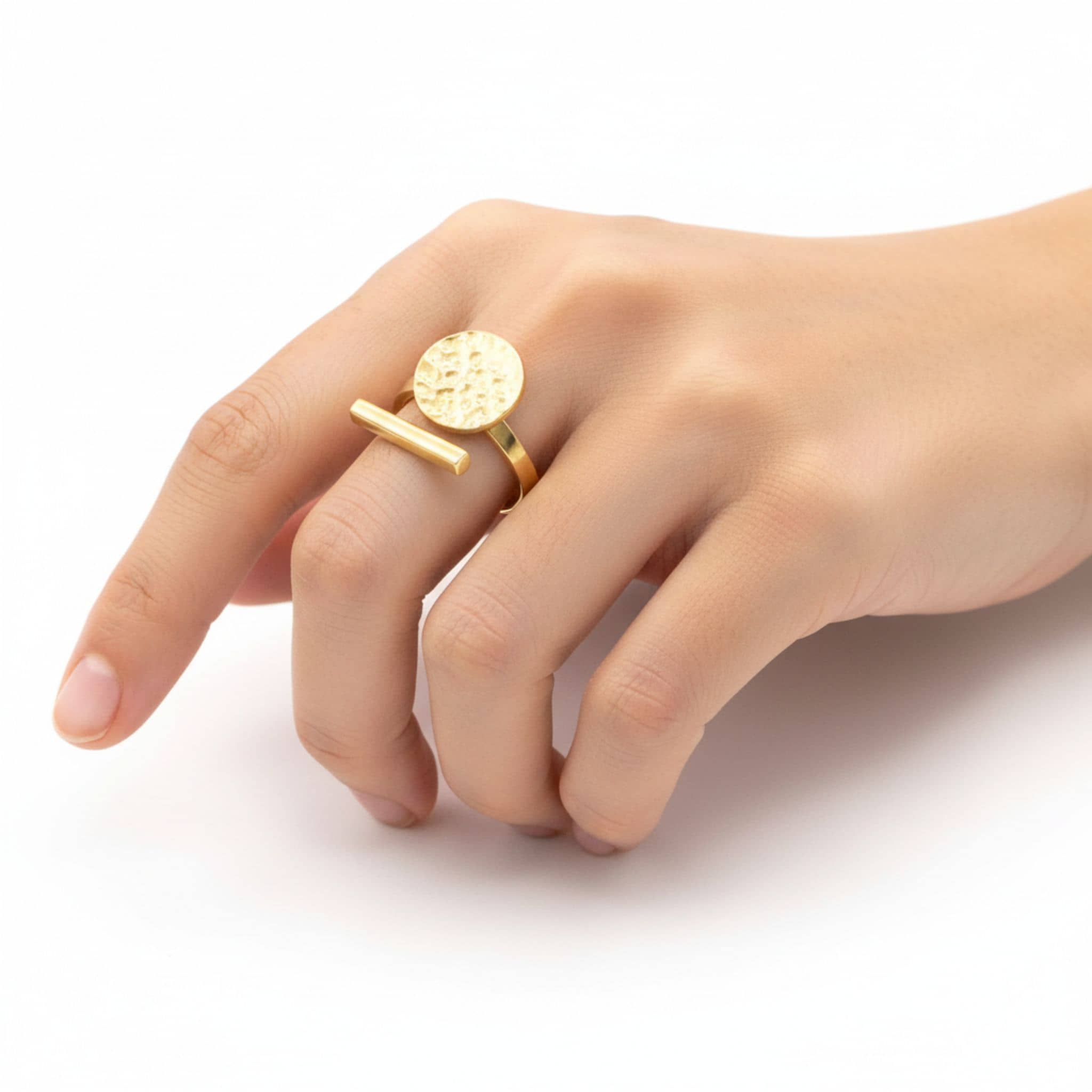 Nuru Adjustable Hammered Ring