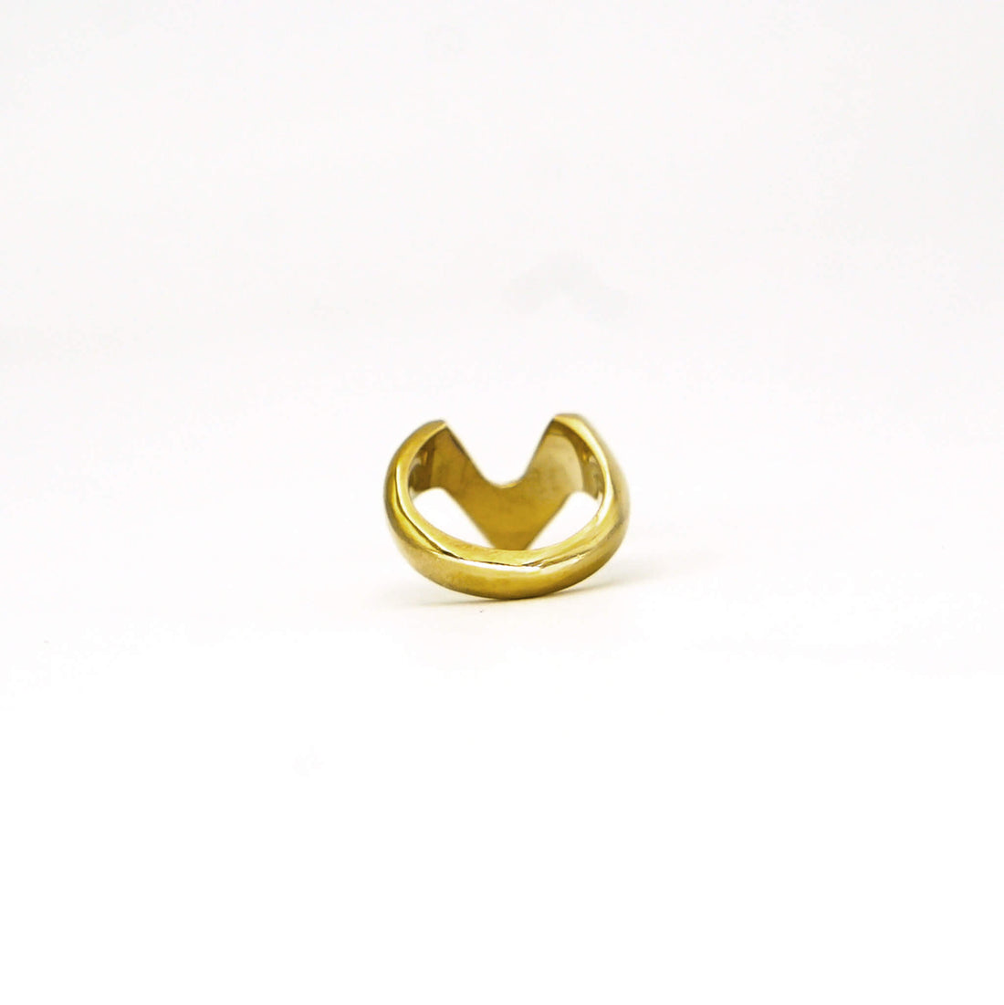 Nyeupe Brass V Initial Ring