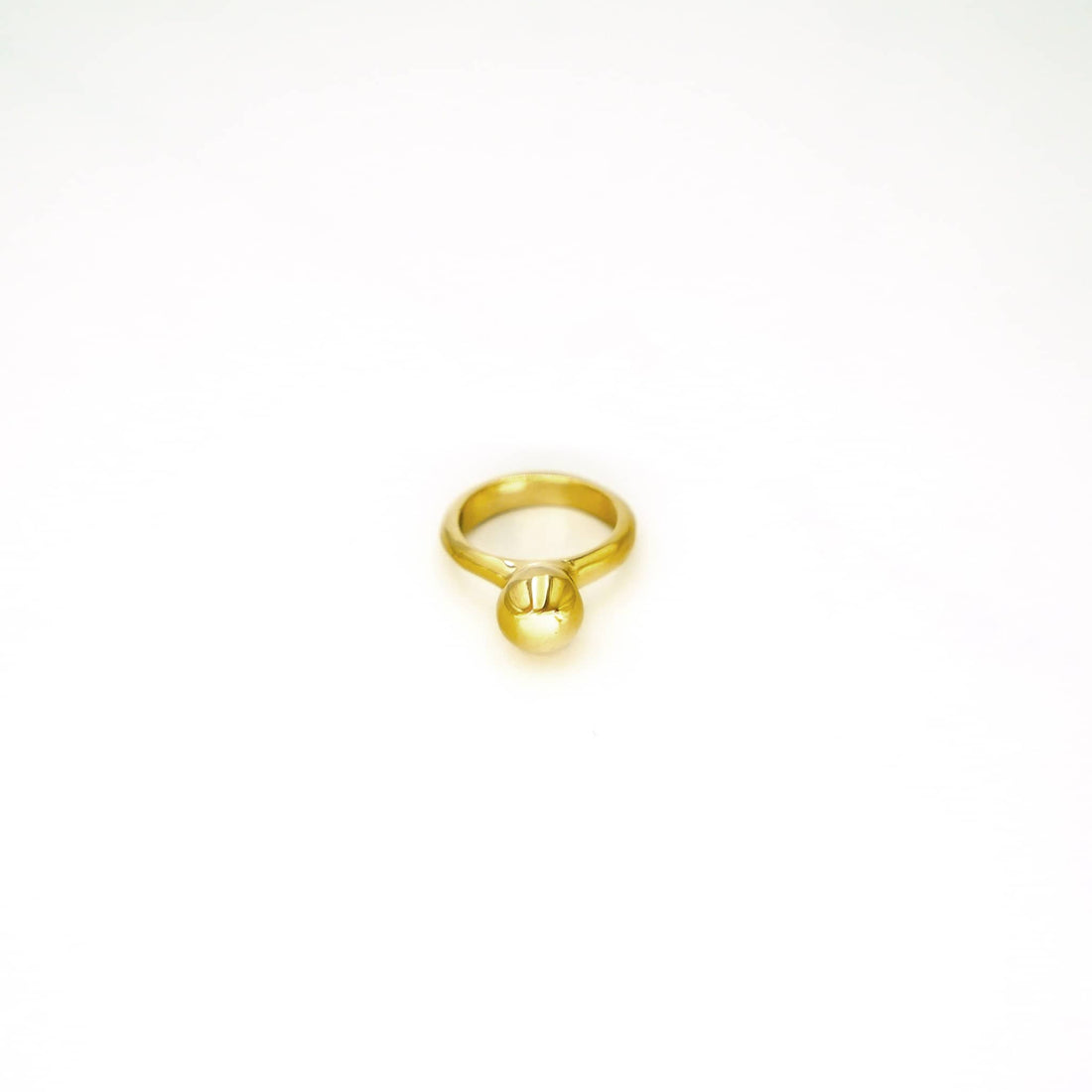Nyundo Brass Solitaire Ball Ring