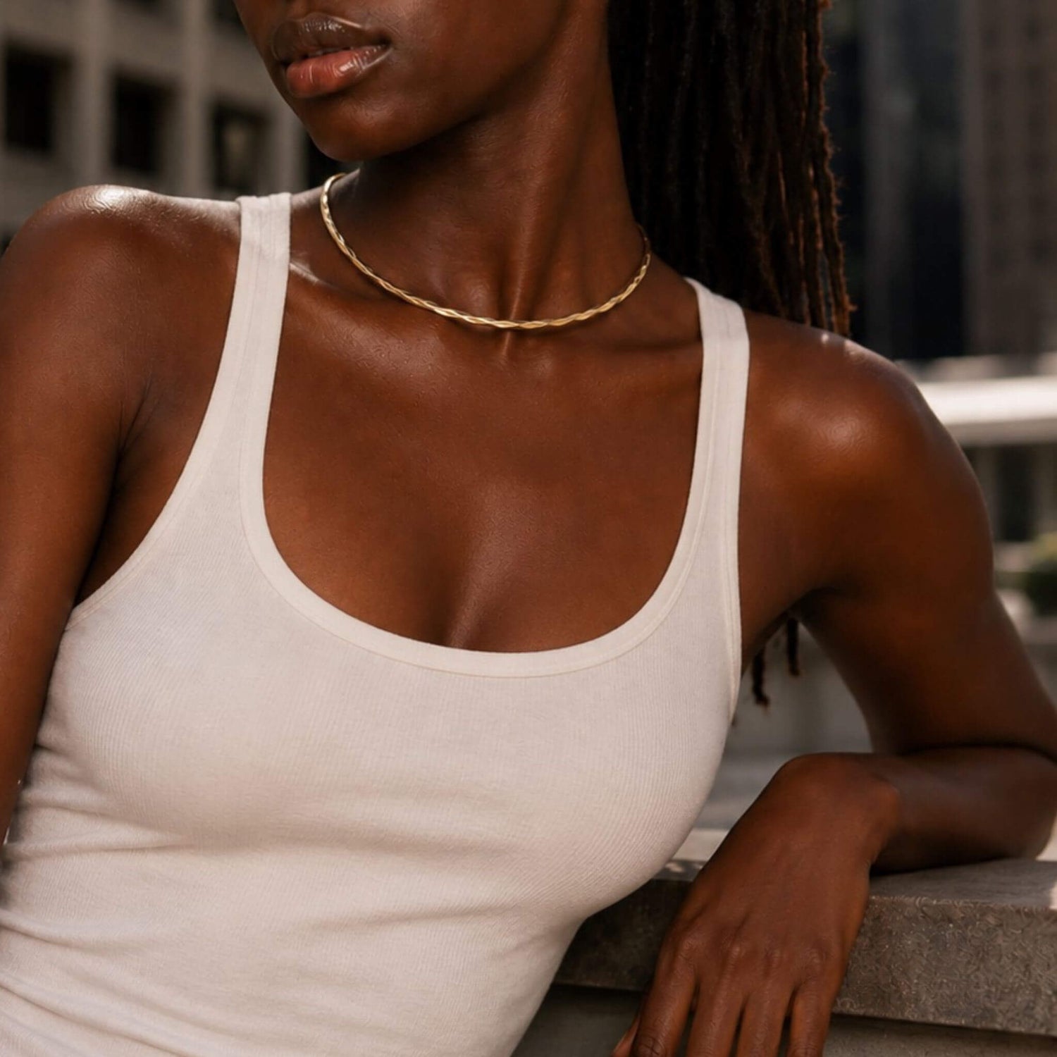 Open Collar Brass Choker Necklace for Women | Uzi - EcoDunia