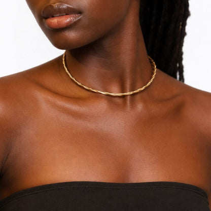 Open Collar Brass Choker Necklace for Women | Uzi - EcoDunia