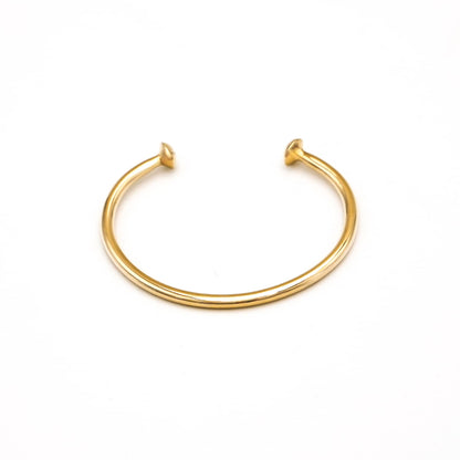 Double Dot Open Cuff Bracelet in Brass - Zari