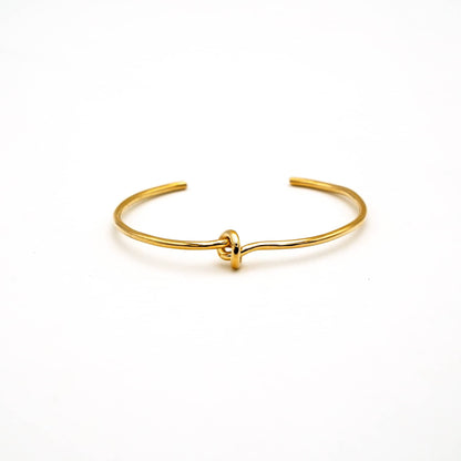 Open Knot Cuff Bracelet in Brass for Women - Tatu