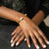 Geo Inlay Cuff Brass Bracelet for Women - Zetu