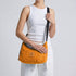 Sand white Canvas Shoulder Crescent Bag 