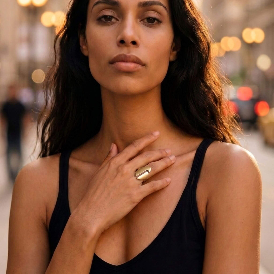 Brass Oval Open Ring | Tanga - EcoDunia