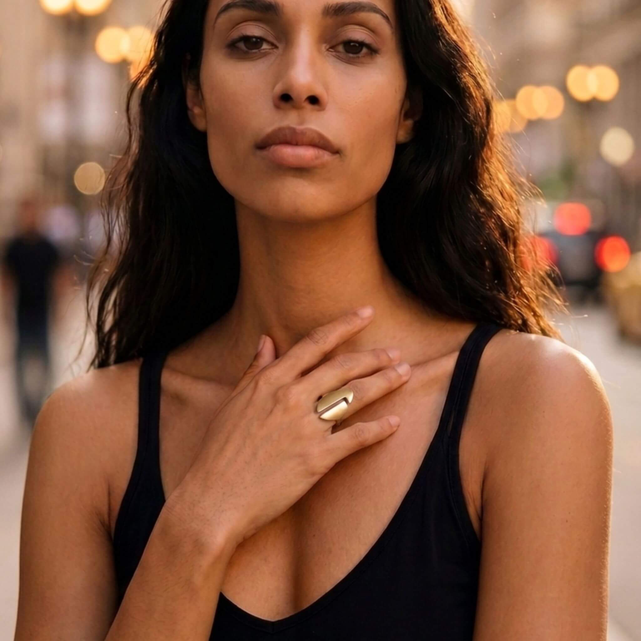 Brass Oval Open Ring | Tanga - EcoDunia