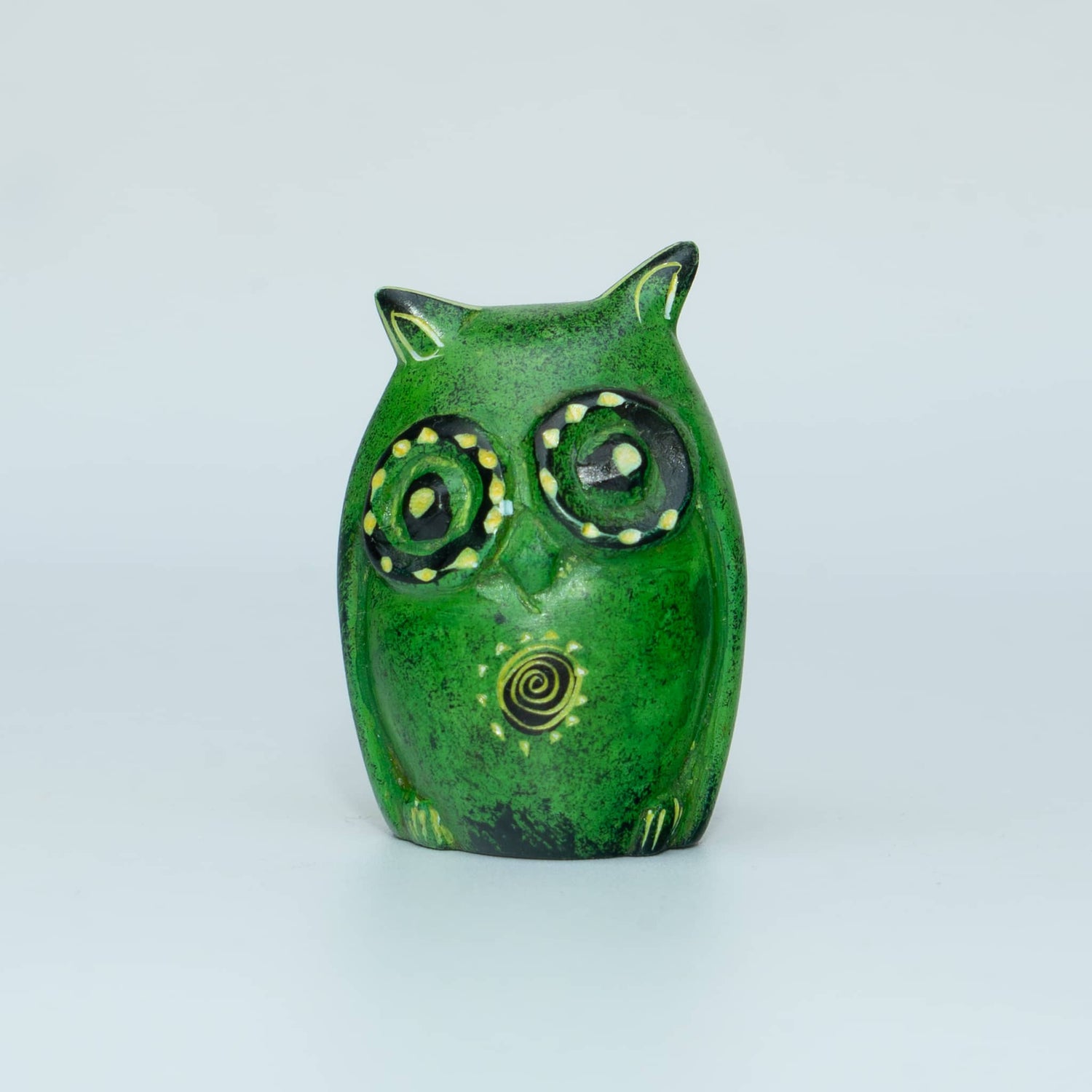 Hand Carved Owl Figurine Soapstone Sculpture