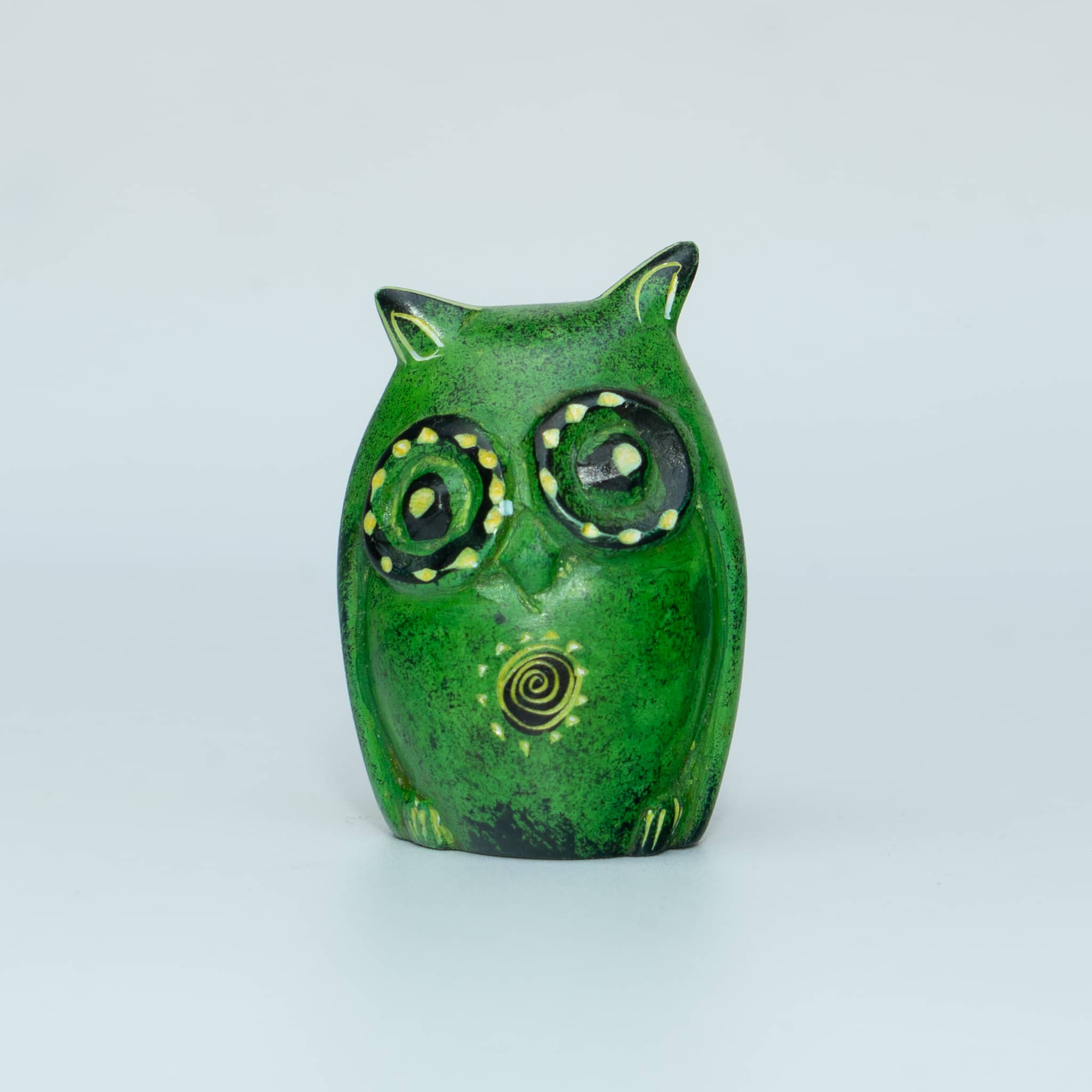 Hand Carved Owl Figurine Soapstone Sculpture