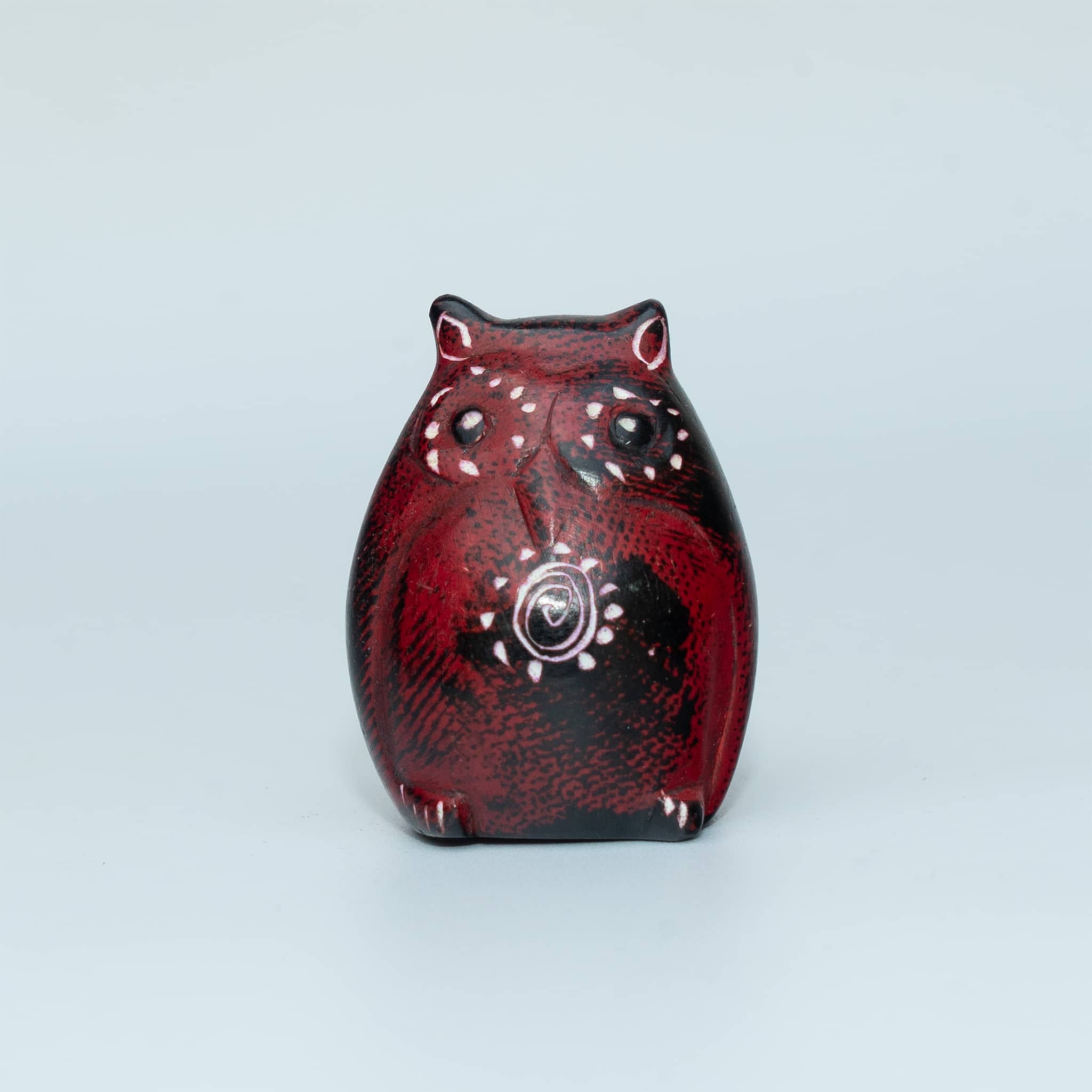 Hand Carved Owl Figurine Soapstone Sculpture