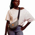Gray Round Mini Shoulder Bag Ecodunia Vegan Leather Purse 