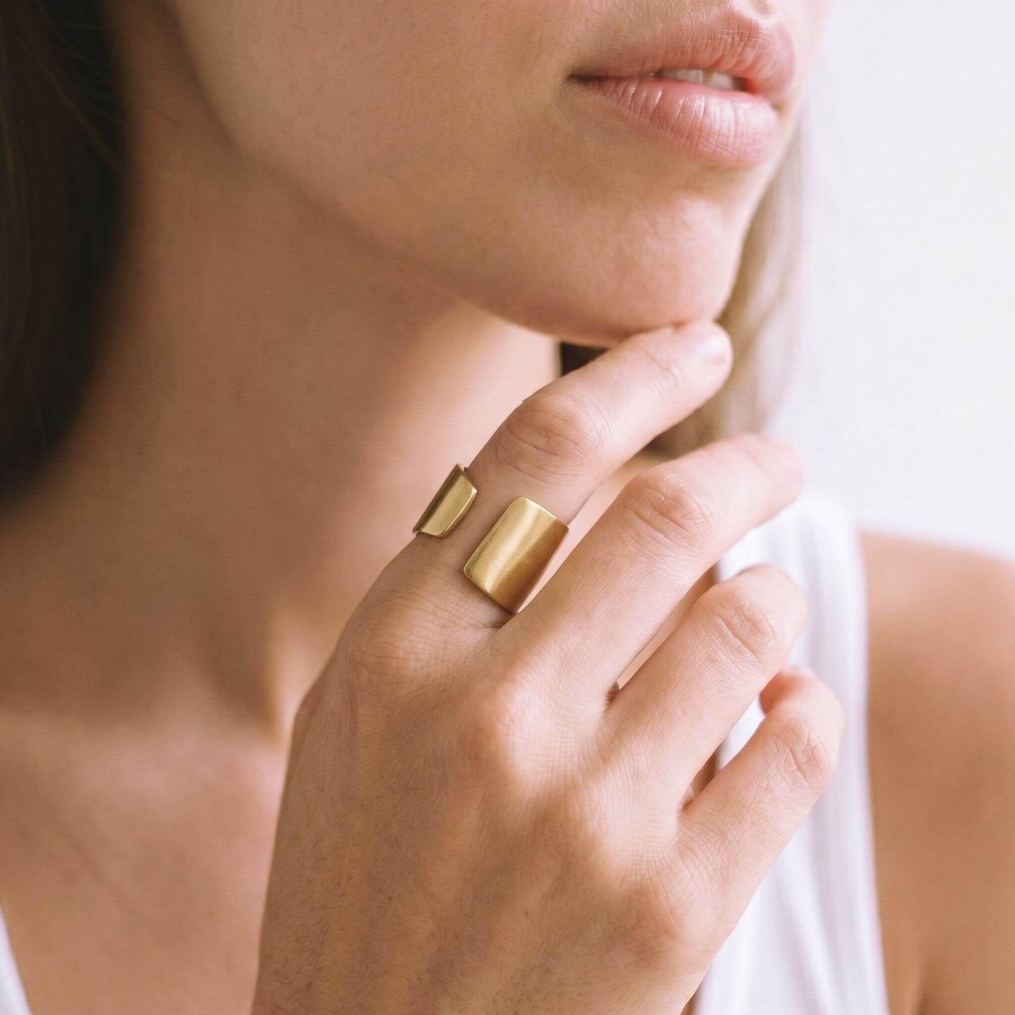 Wide Band Brass Cuff Ring | Penda - EcoDunia