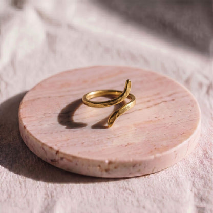 Adjustable Wrap Bypass Hammered Ring | Pera