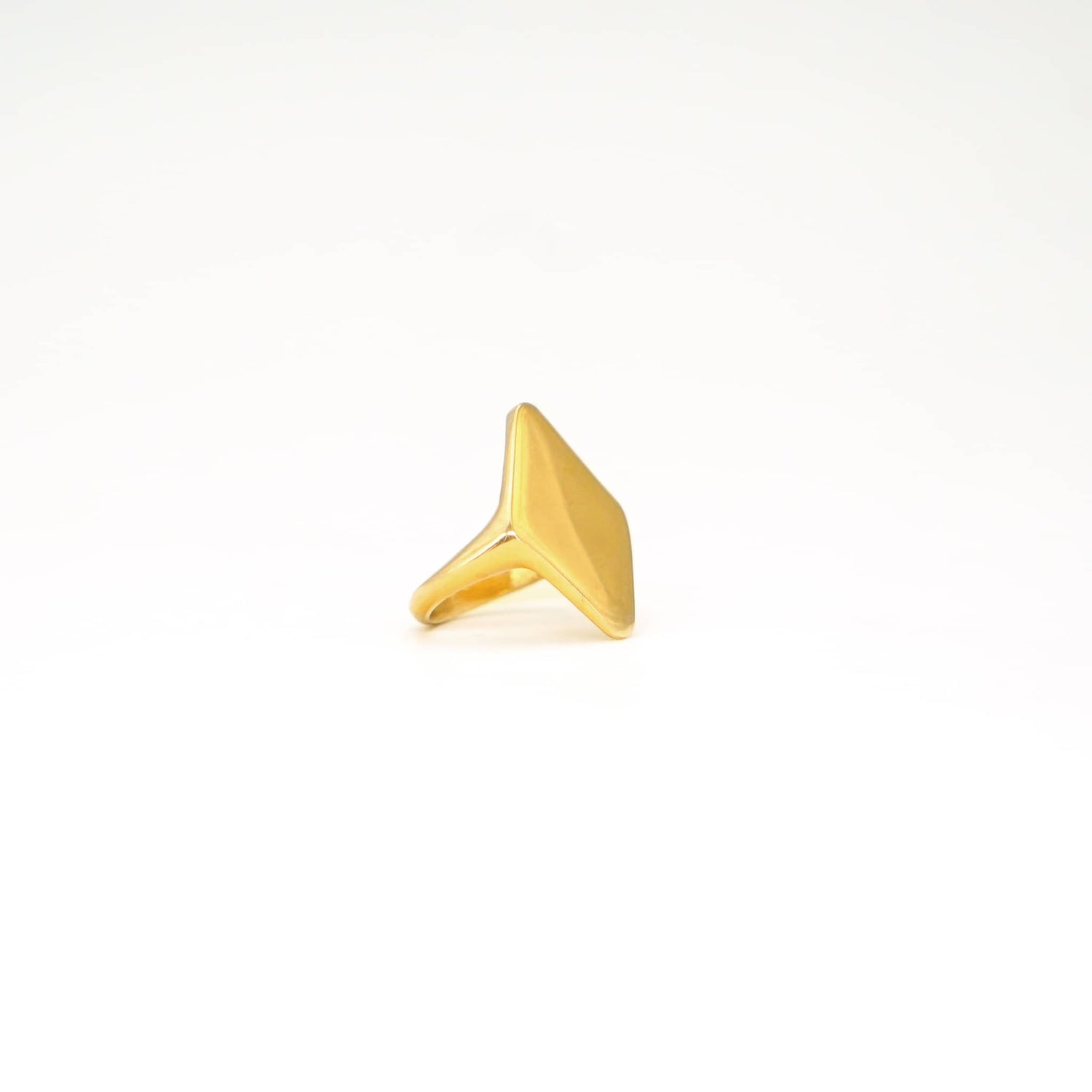 Pia Brass Solitaire Double Triangle Ring