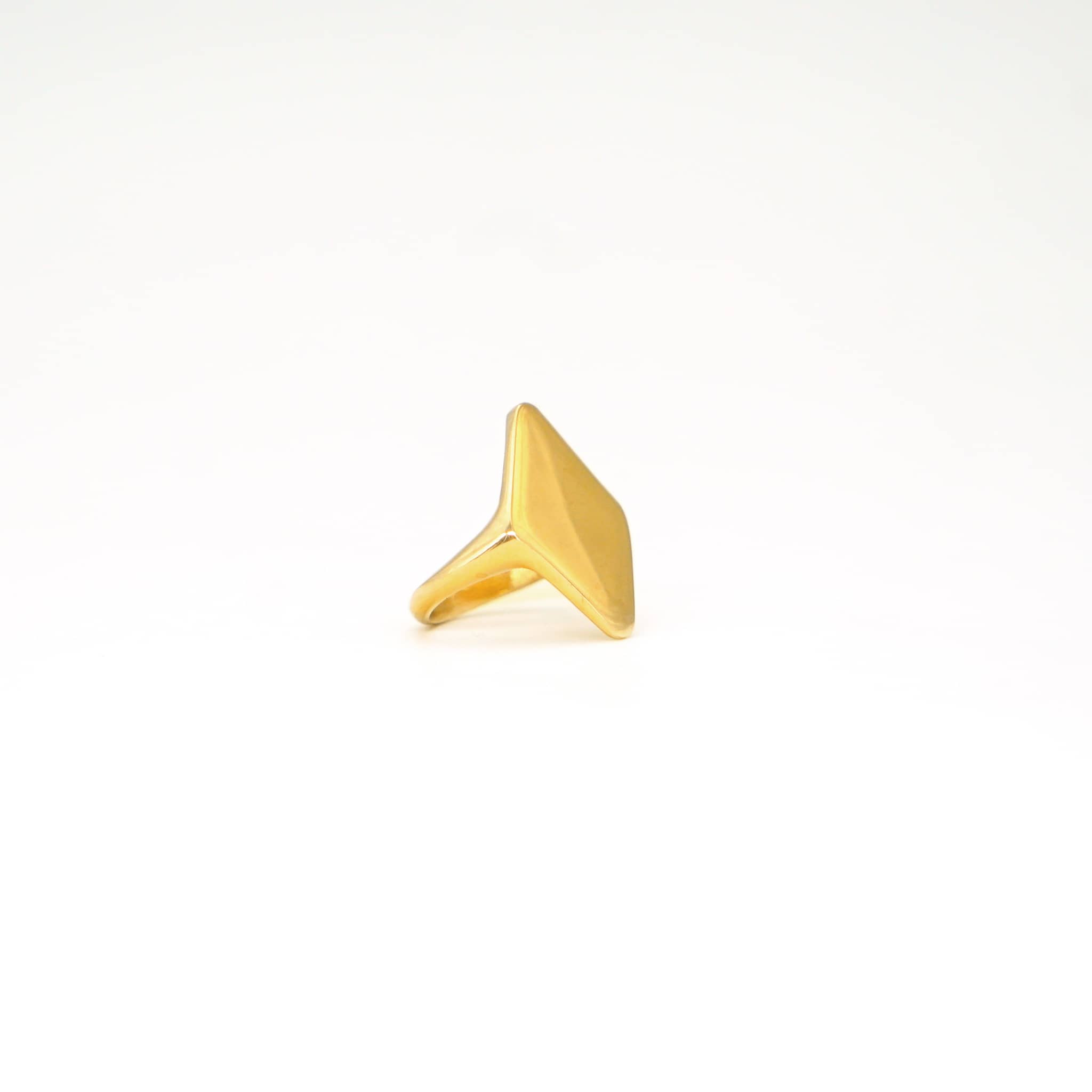 Brass Double Triangle Pyramid Ring | Pia Ecodunia