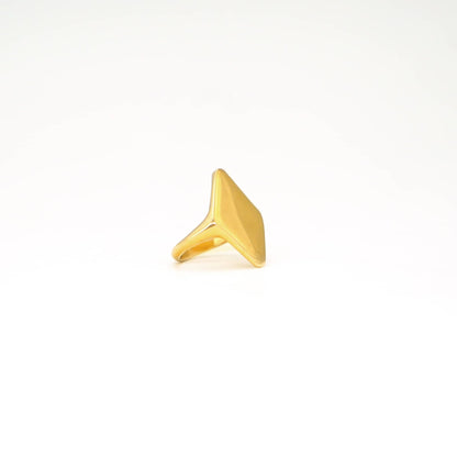 Pia Brass Solitaire Double Triangle Ring