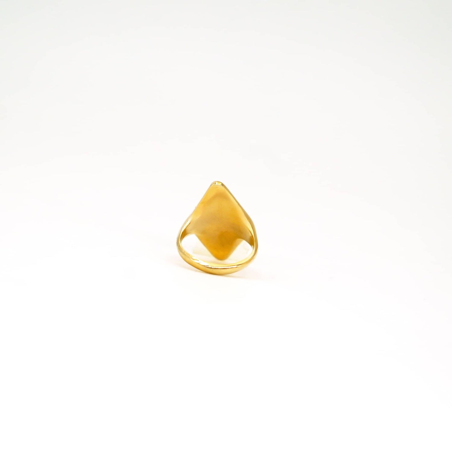 Pia Brass Solitaire Double Triangle Ring
