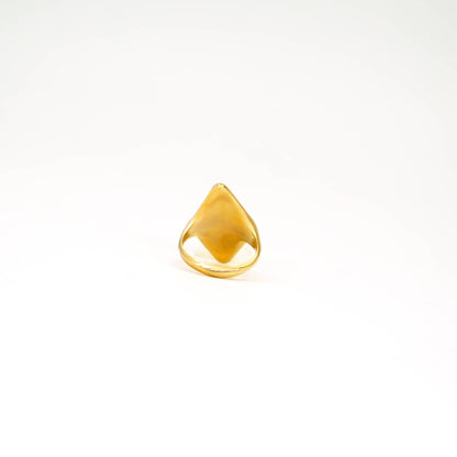 Pia Brass Solitaire Double Triangle Ring