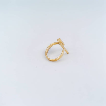 Adjustable Brass Open Bar Ring for Women - Pili