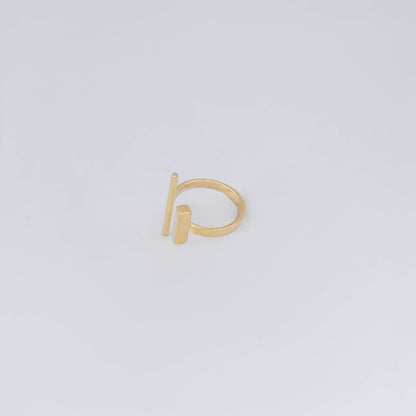 Adjustable Brass Open Bar Ring for Women - Pili