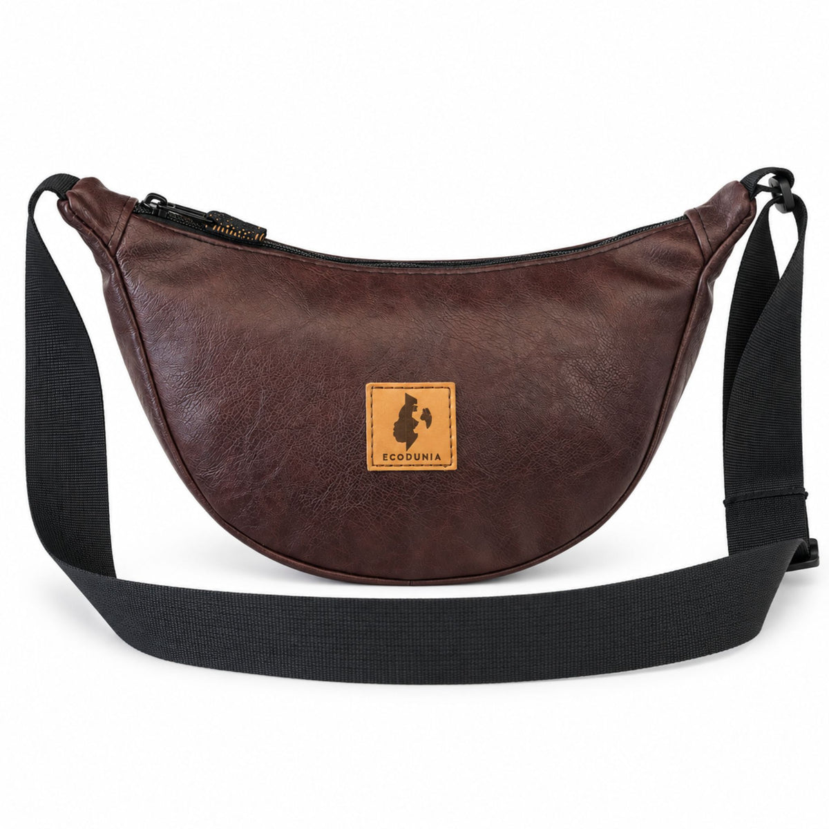 Round Mini Vegan Leather Crossbody Shoulder Bag - EcoDunia 