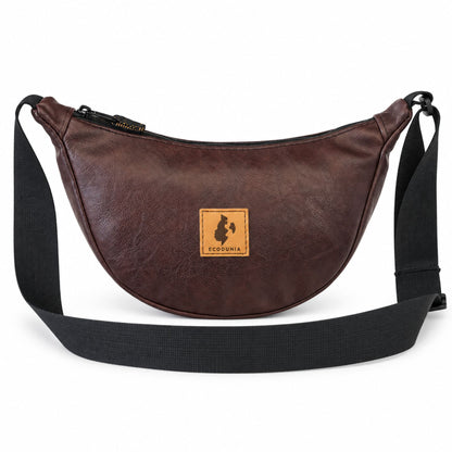 Round Mini Vegan Leather Crossbody Shoulder Bag - EcoDunia 
