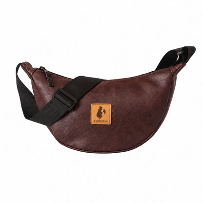 Round Mini Vegan Leather Crossbody Shoulder Bag - EcoDunia 