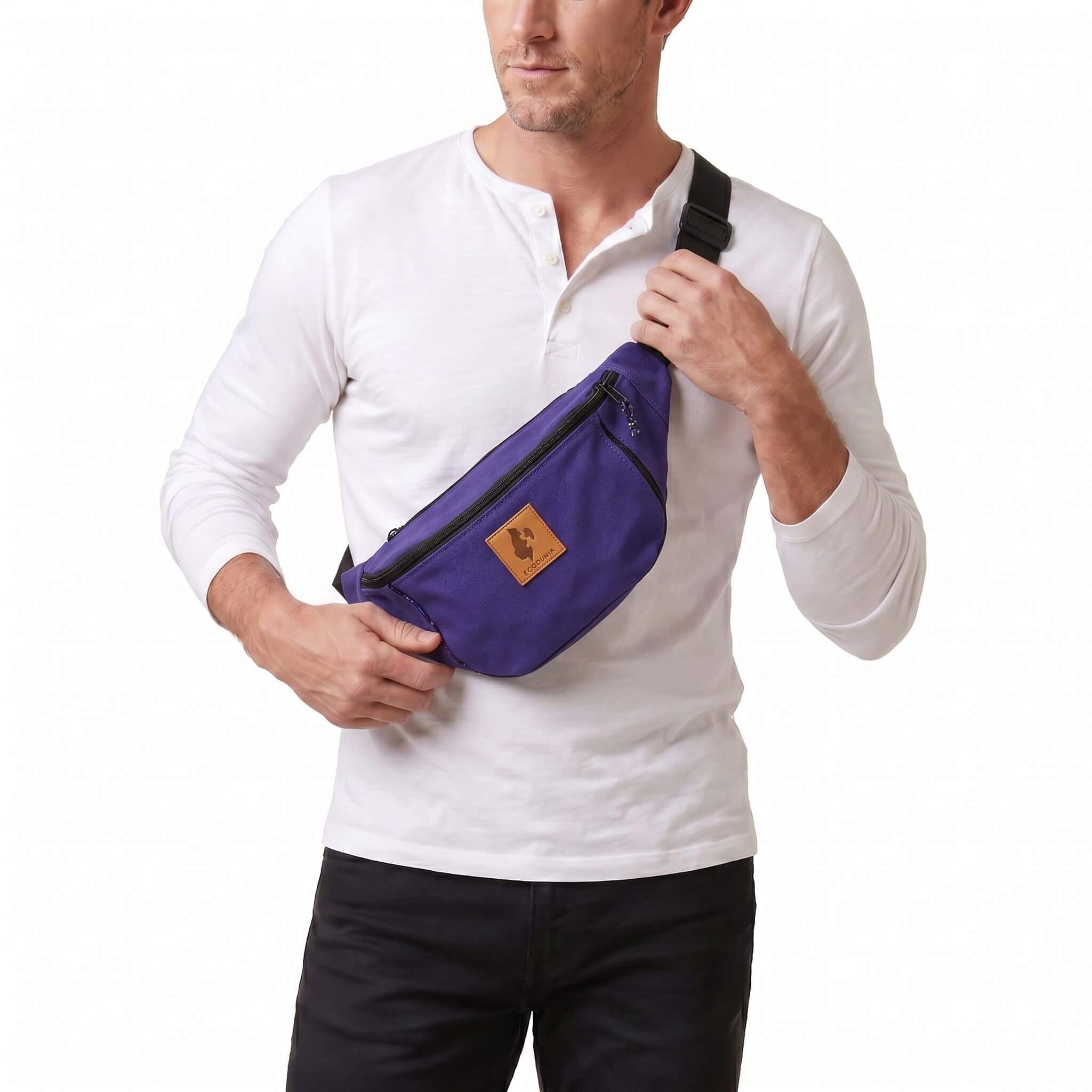 Crossbody Large Fanny Pack -  Canvas Waist Bag 